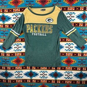 NFL Team Apparel‎ Packers Football Long Sleeve T-Shirt Green Gold Size M